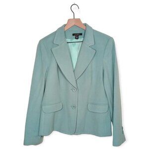 Louben Light Blue Wool Cashmere Long Sleeve Blazer Size 12